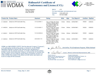 PR CERTIFICATE FL12952 R10 C CAC PELLA CCL LS2DH 4577