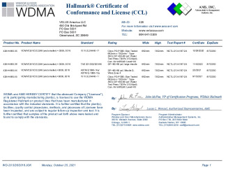 PR CERTIFICATE FL13560 R11 C CAC FL13560 VCE-VCM-VCS 2246 OR SMALLER - 06 OR 16