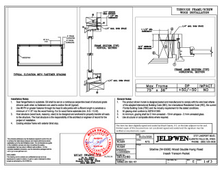 PR Instl Docs FL13699 R14 II D015190 (27592.8) - Siteline (W-5500) Wood Double Hung Fixed Insash Transom Pocket 75x36 DP50 FBC 1-21-26 DSS