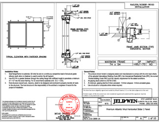 PR Instl Docs FL14090 R14 II D009345 (14090.2) - Premium Atlantic Vinyl Horizontal Slider 2 Panel 74x54 DP65-70 FBC Installs 2-14-25 DSS