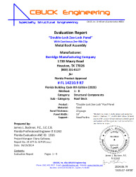 PR Instl Docs FL14210 R7 II 9 ZeeLock 22ga InsulSteelPurlins 3inClip EVALREPORT