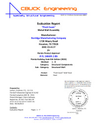 PR TECH DOCS FL14669 R5 AE 01 FLUSHSEAM WALLPANEL EVAL REPORT
