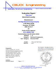 PR Instl Docs FL14669 R5 II 07 ThinLine WallPanel EVAL REPORT