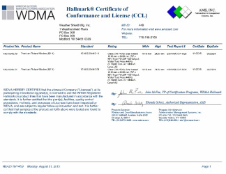 PR CERTIFICATE FL14696 R12 C CAC 8211 ALUM CLAD CASEMENT PICTURE FL14696.22