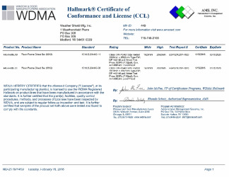 PR CERTIFICATE FL14696 R12 C CAC FLUSH FRAME DIRECT SET (8312)