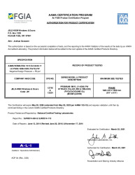 PR CERTIFICATE FL14784 R17 C CAC LC-PG50-72X72 DP-55 NEW1