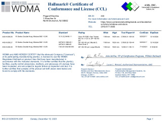 PR CERTIFICATE FL14996 R10 C CAC V3-70 SERIES DH HVHZ-IMP CCLS