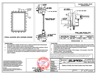 PR Instl Docs FL15442 R11 II D015930 (20119.1) - Siteline (W-5500) Clad Wood Double Hung Fixed Insash 41x60 DP50-65 WZ3 FBC Insttalls 8-19-25 DSS