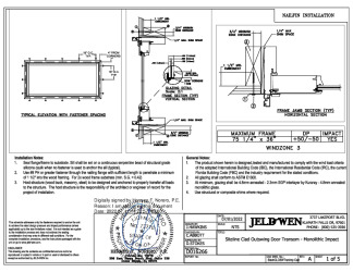 PR Instl Docs FL15442 R11 II FL41622 R3 II D016266 - Siteline Clad OSW Door TR - Mono WZ3 FBC (75x36) SS 2022-07-11