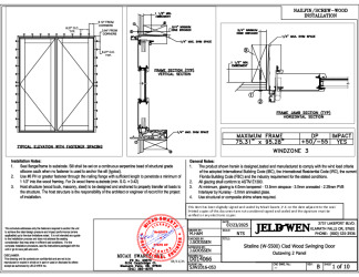 PR Instl Docs FL15444 R8 II D014066 (21333.2) - Siteline (W-5500) Clad Wood Swinging Door Outswing 2P XX 75x95 DP50-55 WZ3 FBC Installs 7-23-25 DSS
