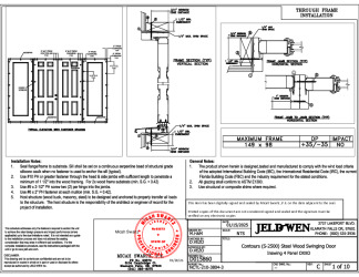 PR Instl Docs FL15474 R13 II D015860 - Contours (S-2500) Steel Wood Swinging Door ISW-OSW 12-0x8-0 DP35 FBC Installs 1-15-25 DSS