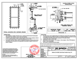 PR Instl Docs FL15594 R19 II D016050 (20118.1) - Siteline (W-5500) Clad Wood Double Hung Tilt 33x80 DP50-65 WZ3 FBC Installs 9-25-25 DSS