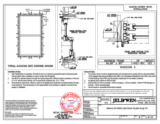PR Instl Docs FL15594 R19 II D016050 (20118.2) - Siteline (W-5500) Clad Wood Double Hung Tilt 45x80 DP50-65 WZ3 FBC Installs 9-25-25 DSS
