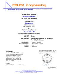 PR Instl Docs FL16160 R4 II 01 OffRidgeVentOn Shingles Steel EVALREPORT
