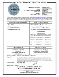 PR CERTIFICATE FL16674 R19 C CAC NI011914-R18 NI011914.01-R17