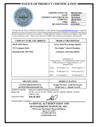 PR CERTIFICATE FL16674 R19 C CAC NI013412-R8 NI011924-R16 NI011924.01-R15