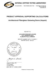 PR TECH DOCS FL16904 R19 AE 24647-1 JELD WEN ARCHITECTURAL FIBERGLASS DOORS XX OUTSWING IMPACT FBC