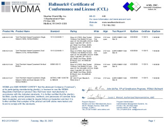 PR CERTIFICATE FL17017 R9 C CAC 449-H-013.39,40,46,47 1209 PREMIUM IMPACT CASEMENT