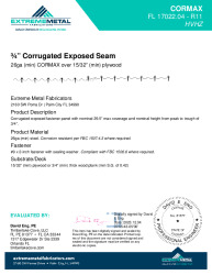 PR Instl Docs FL17022 R11 II 26ga CorMax Plywood HVHZ