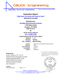 PR TECH DOCS FL17025 R2 AE 02 HIGHSEAMTEEPANEL STEELDECK EVALREPORT 