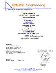 PR Instl Docs FL17209 R6 II 01 UniLine C36 Wall Panel EVALREPORT 