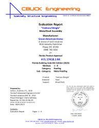 PR Instl Docs FL17418 R4 II 1 Centura Shingle EVALREPORT