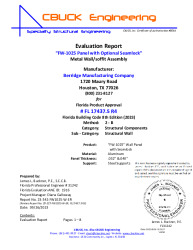 PR INSTL DOCS FL17437 R4 II 5 FW1025 WALLSOFFIT EVALREPORT