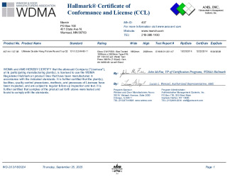 PR CERTIFICATE FL17635 R9 C CAC UDHPRTG2 CCL 1127.58