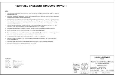 PR Instl Docs FL17694 R8 II 27845.05-1001 - 1209 Fixed Casement Installation Drawings