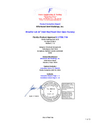 PR Instl Docs FL17700 R4 II 24 Ga. Weather Lok Steel Roof Panel HVHZ