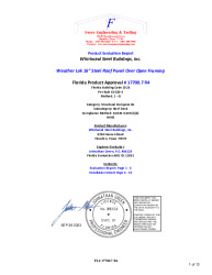 PR INSTL DOCS FL17700 R4 II WEATHER LOK 16 STEEL ROOF PANEL HVHZ