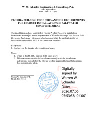 PR Instl Docs FL17769 R6 II Anchor requirements in saltwater coastline areas