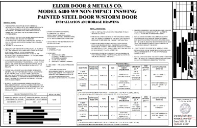 PR INSTL DOCS FL17996 R4 II ELIX0056 REV-B IS MODEL 6400-W9 WITH STORM DOOR SS
