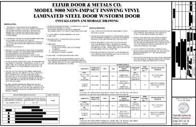 PR INSTL DOCS FL17996 R4 II ELIX0058 REV-B IS BLANK 9000 DOOR W. STORM DOOR SS