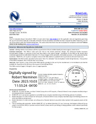 PR TECH DOCS FL1800 R14 AE 2023 10 03 FINAL PEER-HBF-001.A NON-HVHZ FL1800-R14
