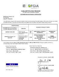PR CERTIFICATE FL18239 R7 C CAC MI WINDOWS - 9660-9770 PW DIR. SET (FIN FINLESS) (2) IMPACT