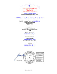 PR INSTL DOCS FL18386 R3 II SL 150 24 GA. OVER PLYWOOD HVHZ