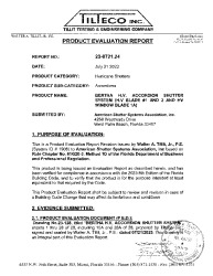PR TECH DOCS FL1850 R15 AE PRODUCT EVALUATION REPORT DRAWING 23-128