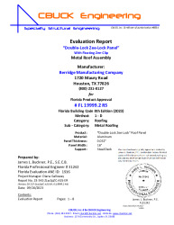 PR TECH DOCS FL19999 R5 AE 2 ZEELOCK 032ALUM 2PCCLIP STEELDECK EVALREPORT 