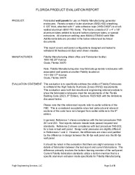 PR TECH DOCS FL20667 R6 AE FIDELITY WALL PANEL PRODUCT EVALUATION REPORT-80FPS- FINAL