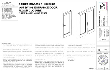 PR Instl Docs FL20701 R8 II ENV-350 Alum Outswing Ent Door-Floor Closure-JA-1695-23-SS