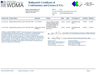 PR CERTIFICATE FL21409 R7 C CAC CCL 16003
