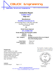 PR Instl Docs FL21580 R3 II 3 RV10 RidgeVent EVALREPORT 