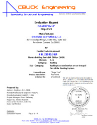 PR Instl Docs FL21580 R4 II 3 RV10 RidgeVent EVALREPORT