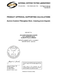 PR TECH DOCS FL21837 R12 AE 25946-1 JELD WEN AURORA INSWING OXXO DOOR NON-IMPACT FBC