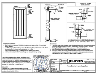 PR Instl Docs FL21838 R11 II Aurora FG OS OPQ Single Door FBC SS 2018-09-19