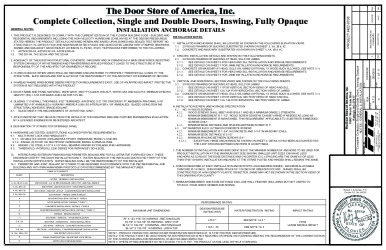 PR INSTL DOCS FL21873 R3 II DSA0010 REVA COMPLETE COLLECTION HVHZ - INSWING SS