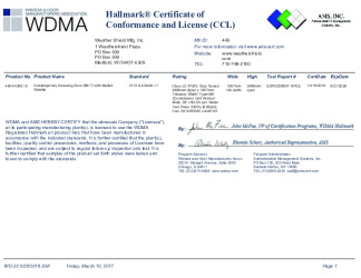 PR CERTIFICATE FL21999 R3 C CAC 449-H-096.16 8617 CONTEMPORARY OSFD