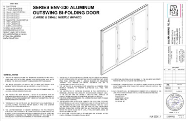 PR Instl Docs FL22257 R3 II ENV-330 Alum Outswing Bi-Folding Door-JA-1695-23-SS