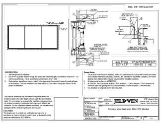PR Instl Docs FL22369 R10 II FL22369 R8 II Premium Vinyl Horizontal Slider XOX Non-Impact Install Package FBC 120 x 72 2-27-18 New1